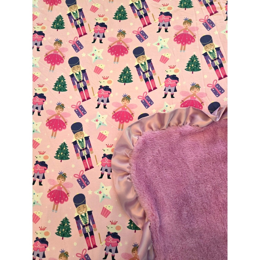 Bums and Roses Pink Nutcracker Ruffled Minky Blanket Bamboo Viscose 50x60